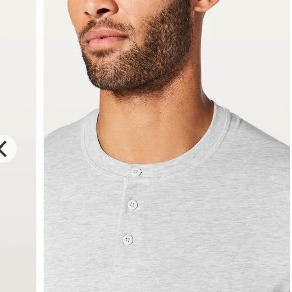 Lululemon 5 Year Basic Long Sleeve Henley shirt Heathered Core Ultra Light Grey - Picture 6 of 6